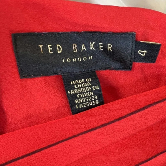 NEW Ted Baker London Red Pleated Maleeta High-Low Gown $349 - Picture 13 of 15